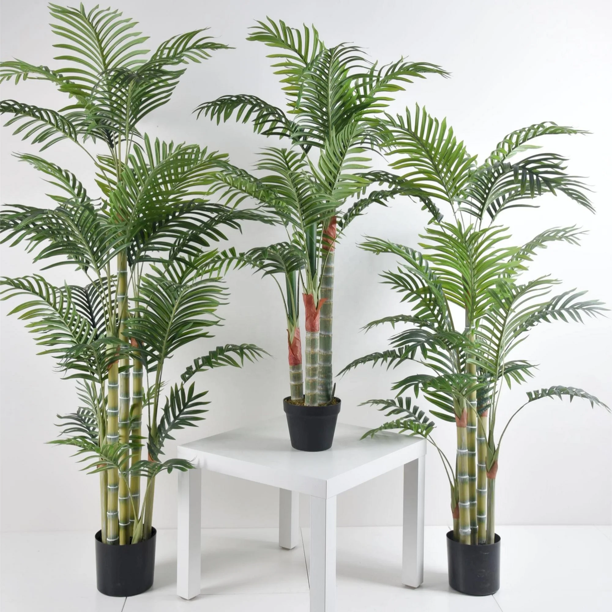 Оптовая продажа, искусственные растения в горшках и зелень, пластиковые пальмовые растения с множеством листьев, искусственное дерево на открытом воздухе