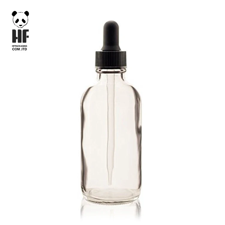 wholesale 100 ml clear transparent essential oil e liquid frosted glass dropper 100ml hair oil bottle