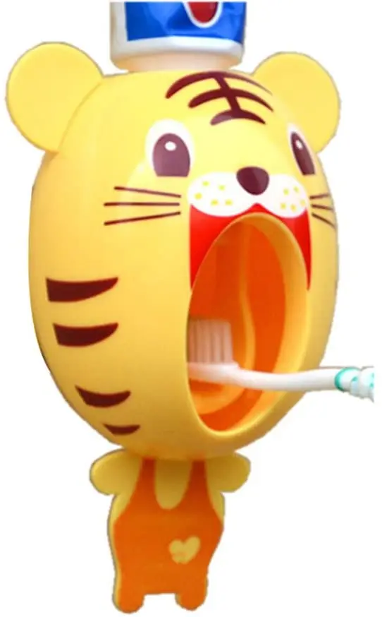 Dropshipping Bathroom Wall Mounted Automatic  Children Kids Family Cartoon Animal  Dispenser Toothpaste Squeezer