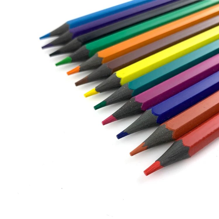 Chinese High Quality 12 Pieces 7 Inch Recycled Plastic Colour Pencil in Color Box