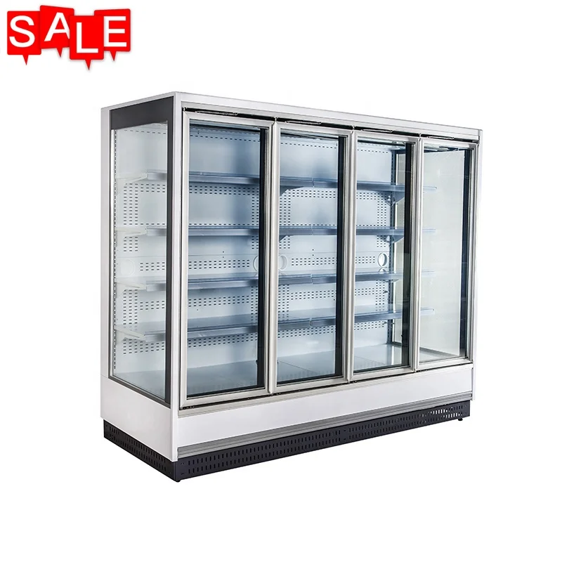 Color Customized Commercial Supermarket Vegetable and Fruit Automatic Defrosting Cooler 10 door display fridge refrigerator