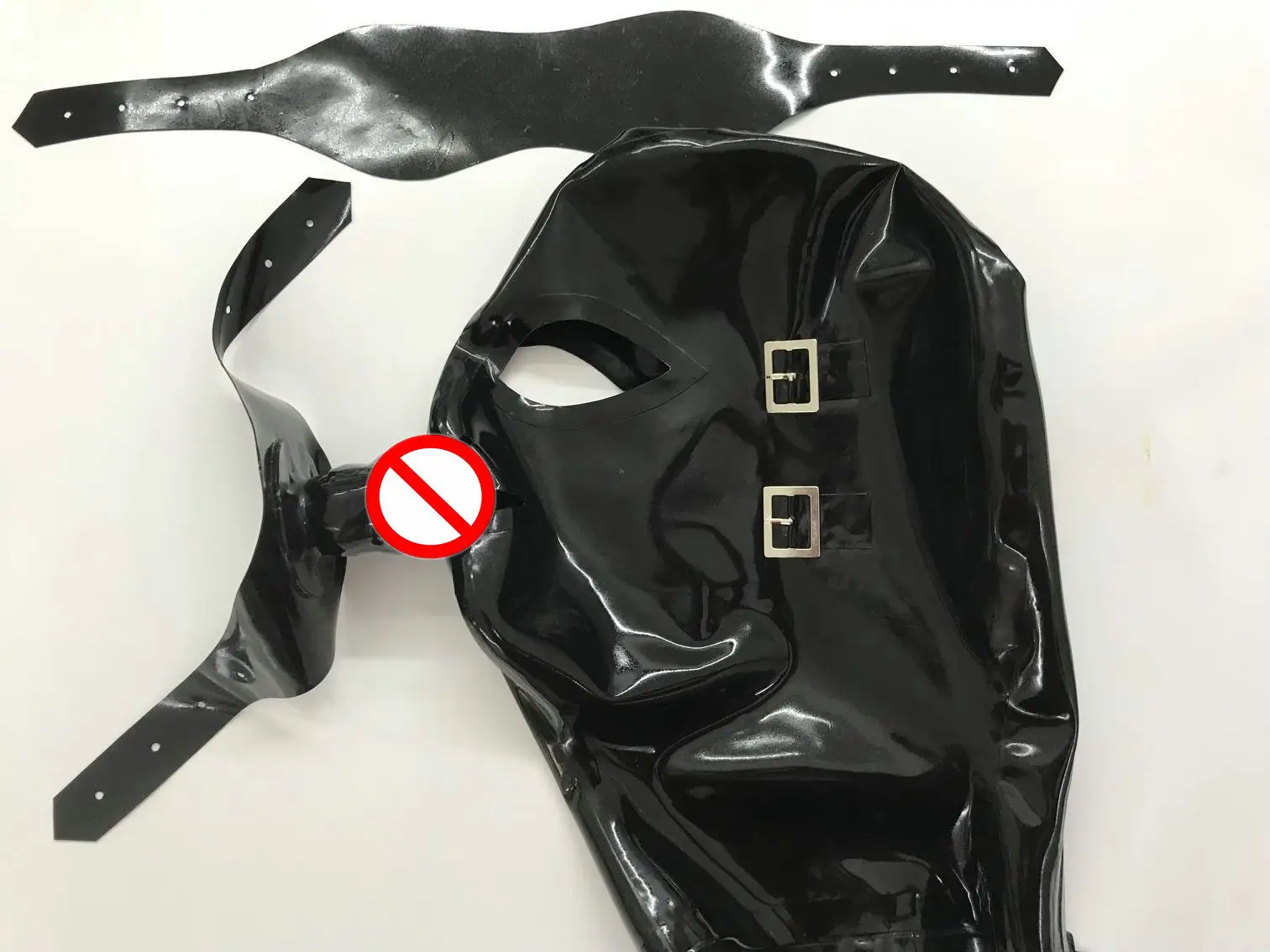 Сексуальный резиновый капюшон с крышкой для глаз 3 шт. Съемная Фетиш-маска рта бесплатная доставка латексный бондажа