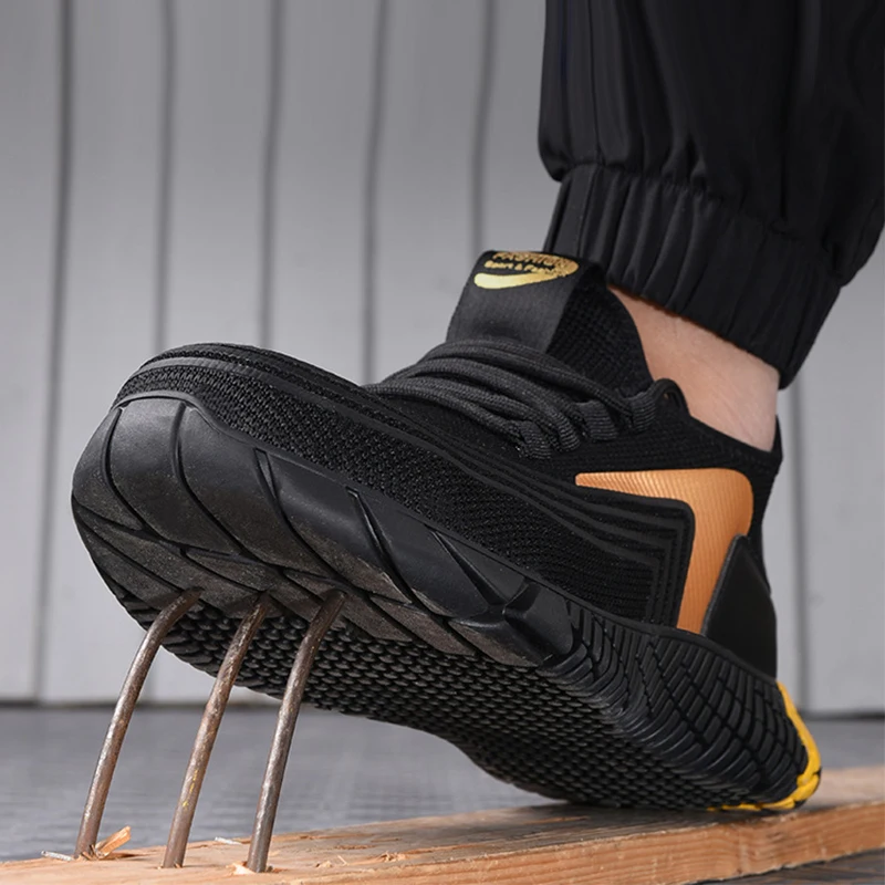 Factory direct labor protection shoes male anti - smash anti - puncture steel head soft bottom wear - resistant and breathable