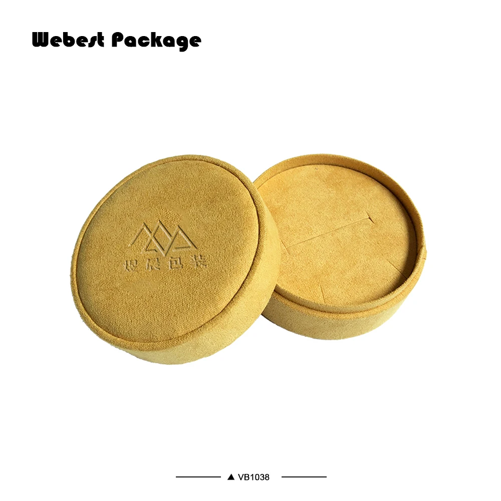 Webest упаковка замшевые тканевые бархатные круглые шкатулки для ювелирных изделий розовые шкатулки для ювелирных изделий любого цвета