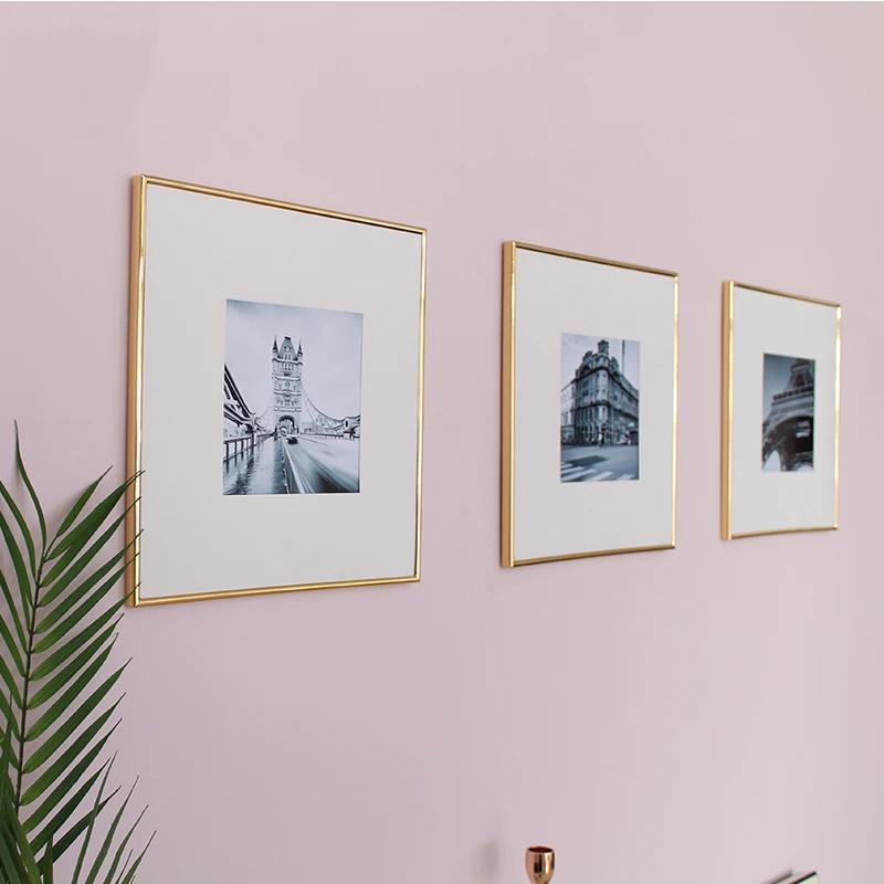 
Fashion Multiple colors square metal photo frame wall hanging and table picture photo 