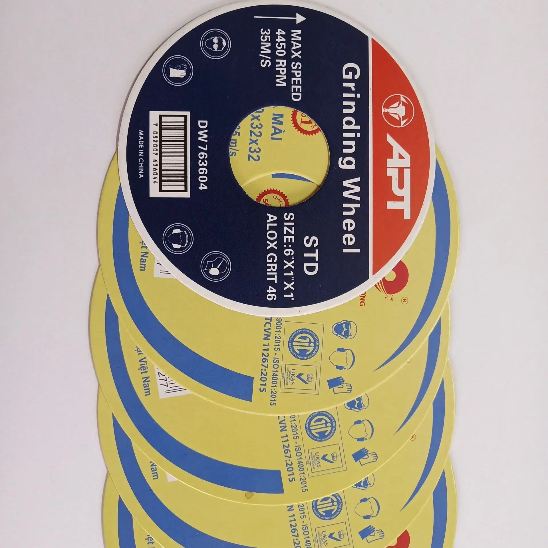 Custom cheap chrome black paper for abrasives grinding cutting wheel labels