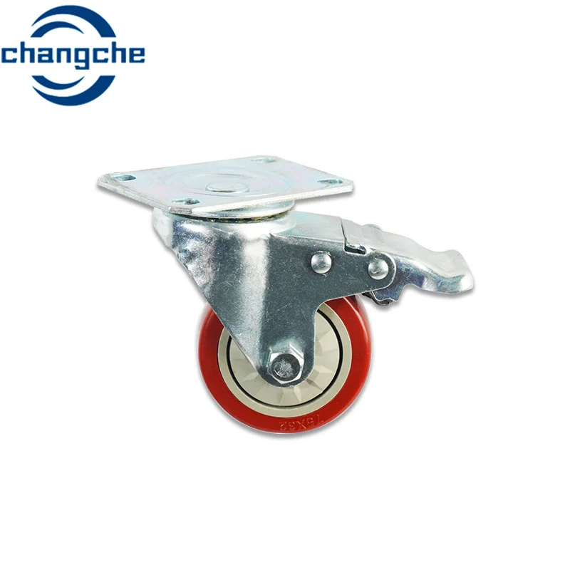 High Elastic Non-Slip 5/6 Inch 8 Inch Industrial Universal Wheel Heavy Duty Wheel Silent With Brake Trolley Rubber Wheel