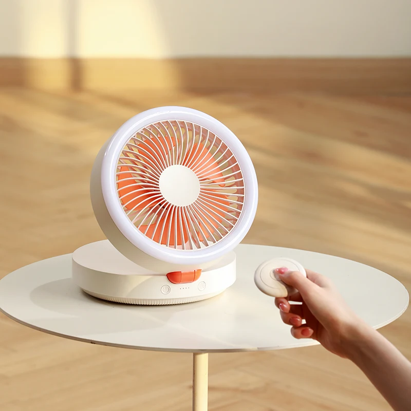 Rechargeable Wall-mounted Hanging Cooling Desktop Kitchen Toilet Fans Remote Control Folding Air Cooler Circulating Wall Fan