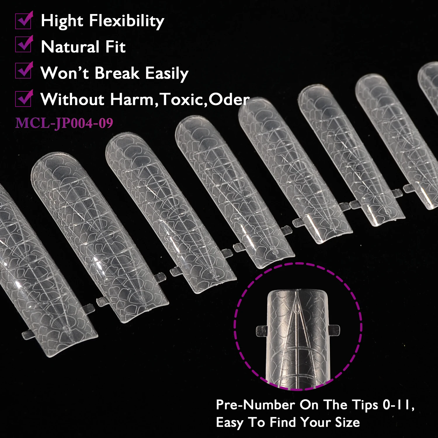 120PCS/box Nail Art Perfresional Snake Skin Texture Nail Tips Plastic Forms Coffin Poly Gel Extention Nail Forms