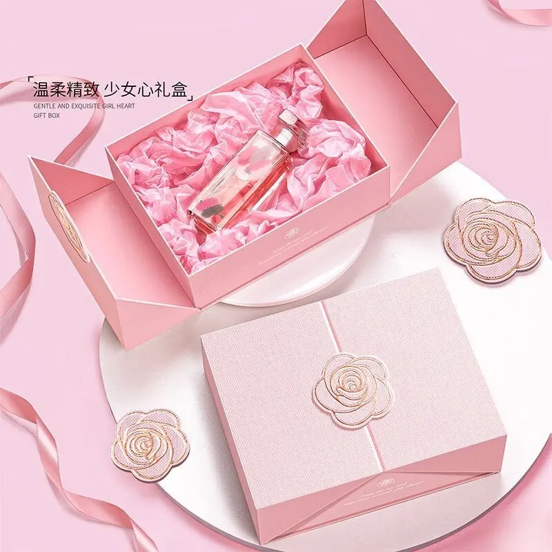 Wholesale Custom Printing Pink Rigid Foldable Magnetic Paper Boxes Cardboard gift Packaging box