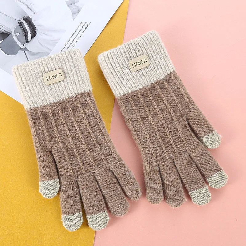 Custom China warm winter Gloves Touch Screen Mittens Knitted Magic Fashion Acrylic Gloves Cashmere Mittens