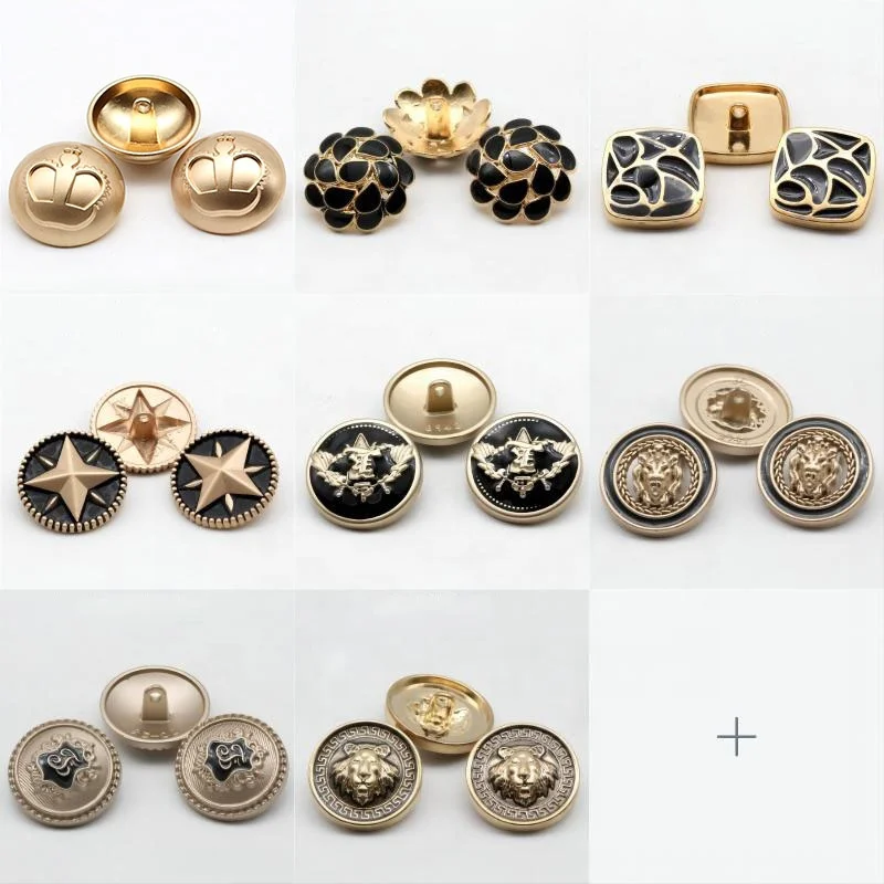 Free Sample Fashion Overcoat Buttons Logo Custom Embossed Metal Sewing Shank Button