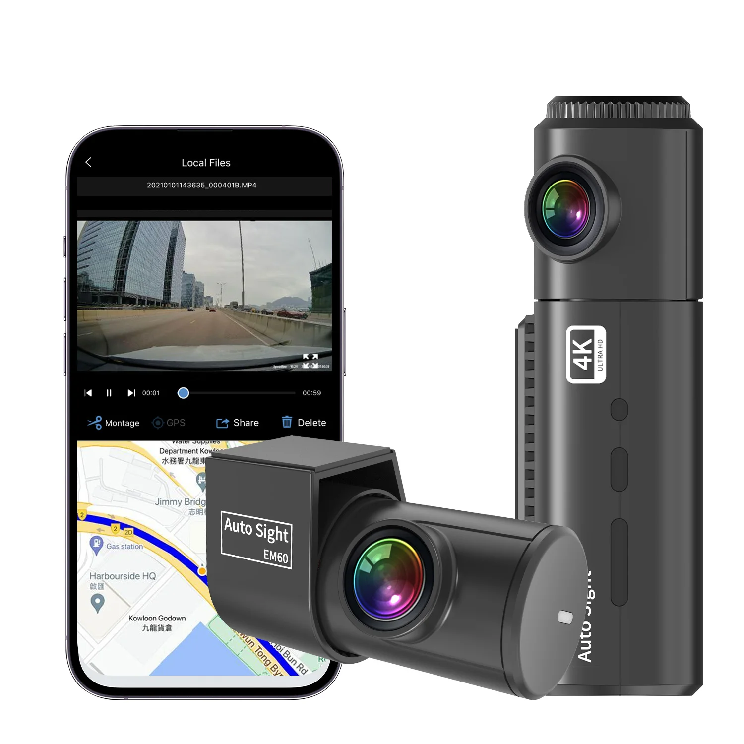 Автомобильный видеорегистратор Dash Cam Doble Camara 4k Wifi Gps с двумя линзами передний и задний автомобильный черный ящик камера