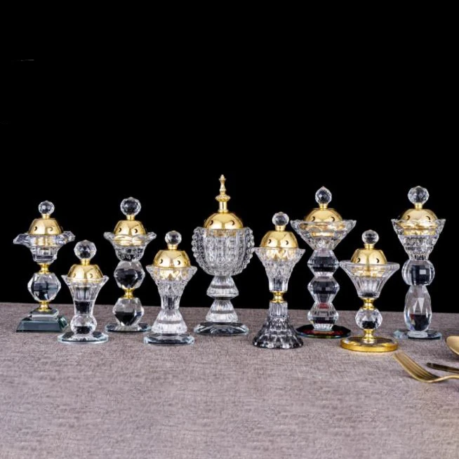 Arabic Mubkhar Gift Censer Mubkhar Incense Burner Oud Bakhoor Jar Glass Burner Crystal Luxury Arabic Incense Burner