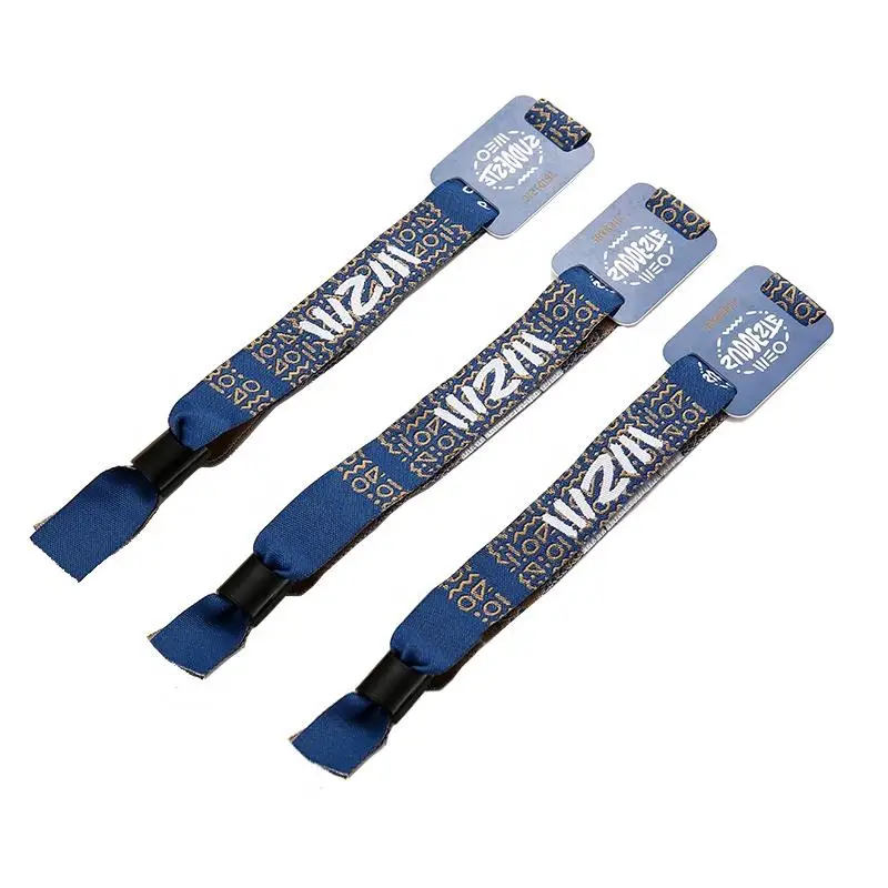 Рекламный подарок тканевый браслет с логотипом на заказ ткань из NFC хлопковая RFID фестивальный Браслет С одноразовым замком