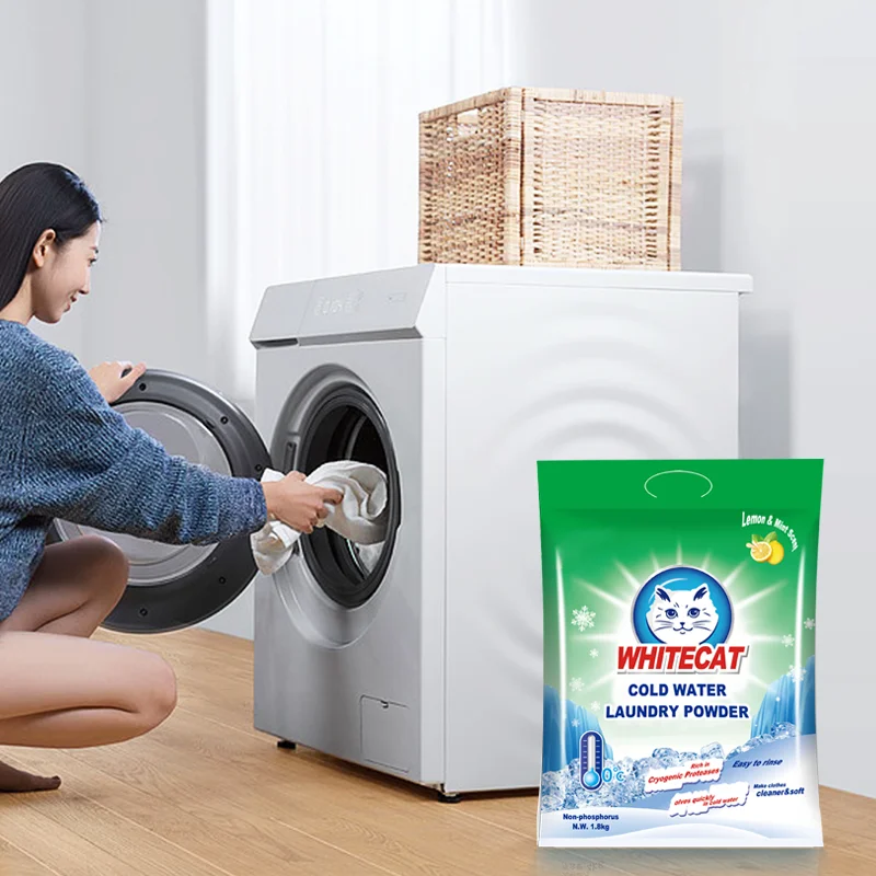WHITECAT Bulk Laundry Detergent Powder OEM Natural Laundry Washing Powder for Children