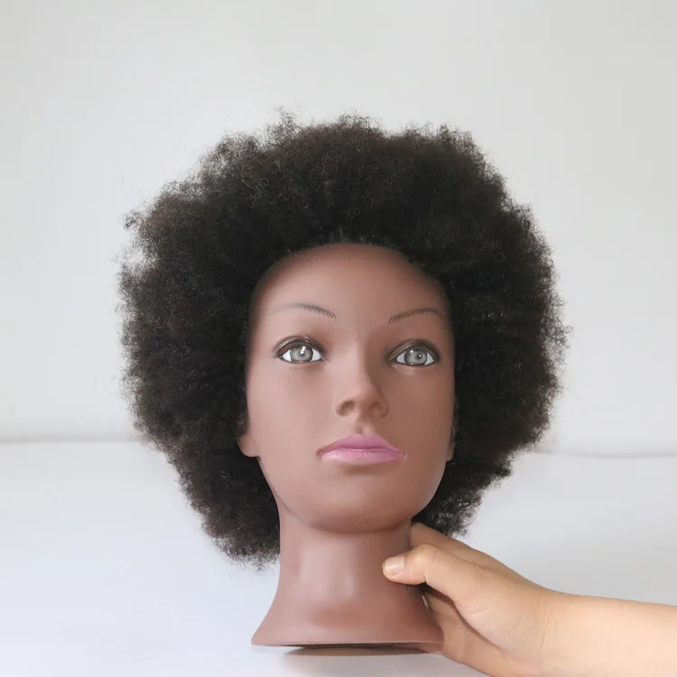 100% Human Hair Afro Training Mannequin Head