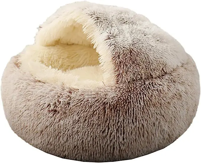 Winter Soft Warm Semi-Enclosed Cat Litter Dog Bed House Indoor Cozy Comfy Pet Cat Bed