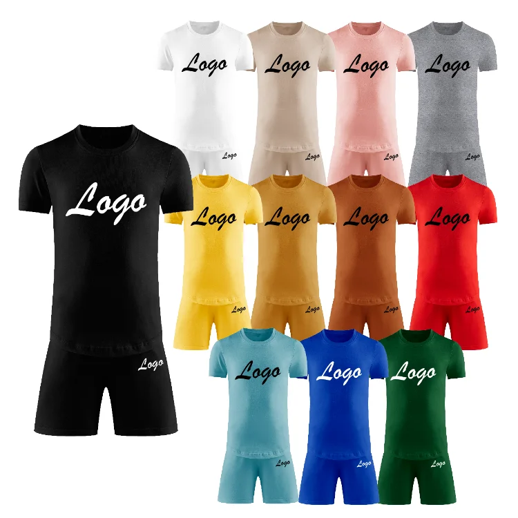 Tracksuit Plain Custom Logo Kid 2022 Summer Short Sleeve Shirt And Shorts Set Kids Clothing Set For Teen Boy