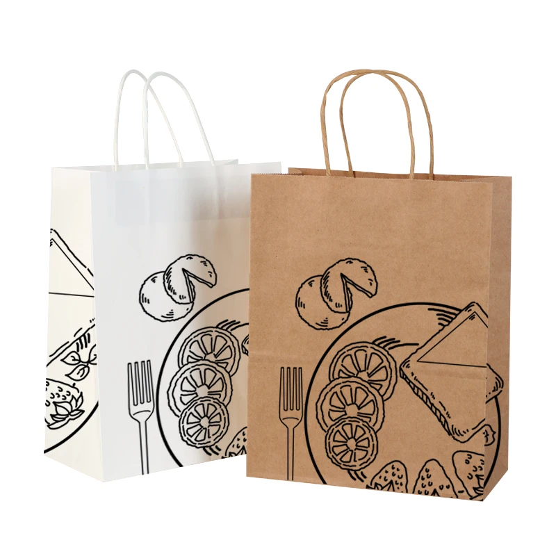 Machines making kraft paper bag wholesale kraft food packing bag with handle