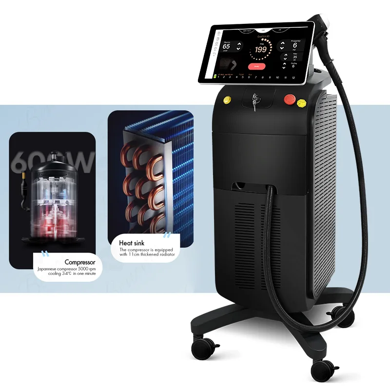 Newest 4 wavelength 755nm 1064nm 808nm 940nm professional ice painless diode laser hair removal machine