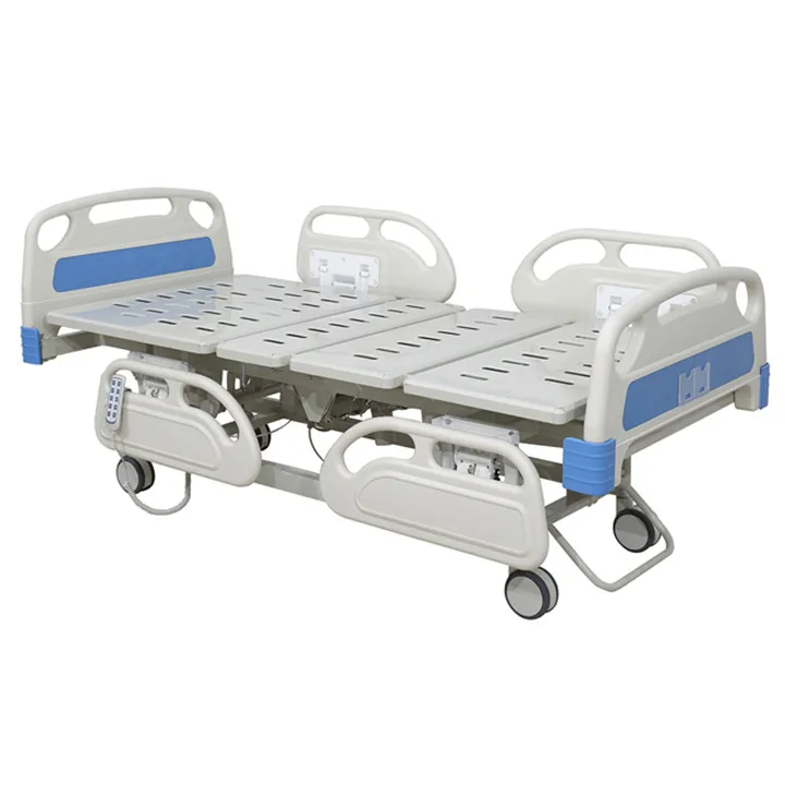 BT-AE011 Cheap 5 function electric hospital bed medical automatic patient bed with 4 ABS side rails mattress wheels price