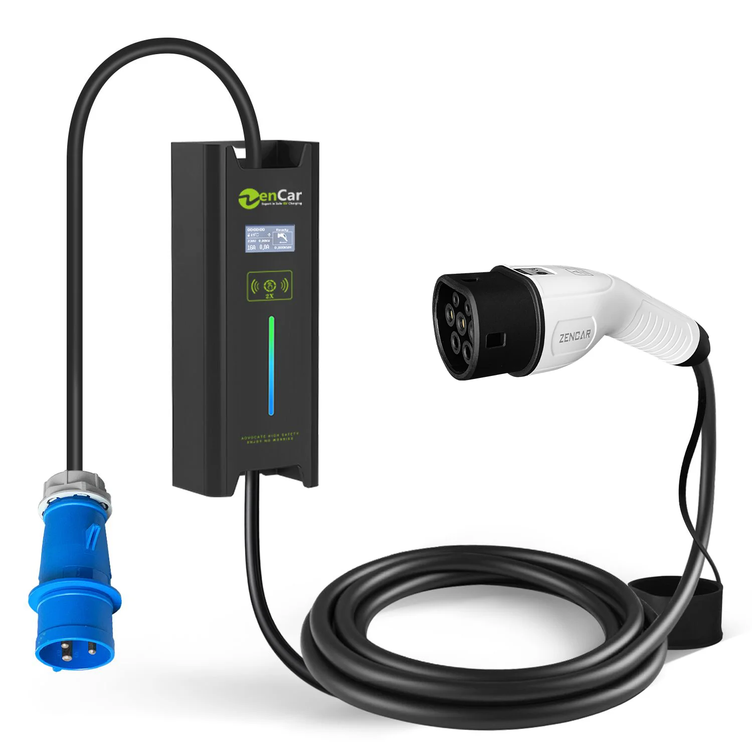 IEC62196-2 Standard Plug 7KW Portable EV Charger Level 2 32A Wallbox With Blue CEE Plug