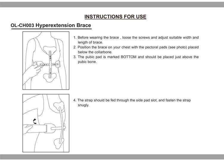 OL-CH003 Extension Brace Lower Spine/ Chest Supports Support Medical Waist Belt Lumbar Lower Back Brace