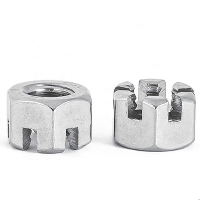 A286 18-8 Stainless Steel AISI304 316 ANSI304 316 ASTM A193 Plain Polished Round Hexagon Slotted and Castle Nut Flange Thin