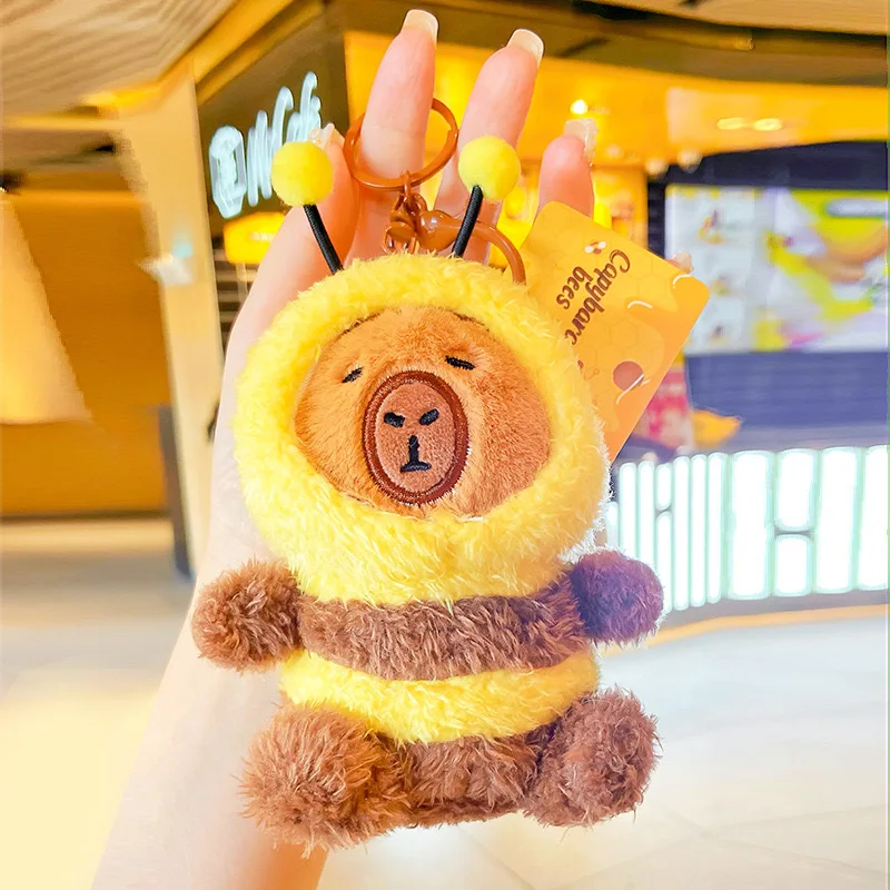 2024 High Quality New Creative Kapybara Bee Genuine Cartoon Cute Bee Capybara Plush Doll Pendant