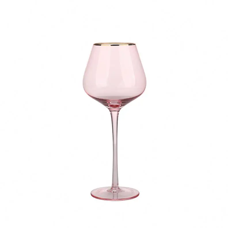 High Quality Vintage Antique Blue Color Pink Wine Glasses