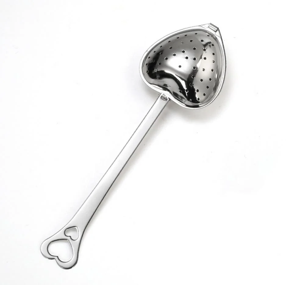 Сетка из нержавеющей стали для заварки чая в форме сердца чайное ситечко фильтр с крышкой