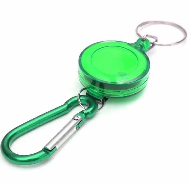 Retractable Badge Reel Clip Keychain / Metal Pull Keyring Anti-lost Security Rope / Multifunctional Outdoor Telescopic Buckle