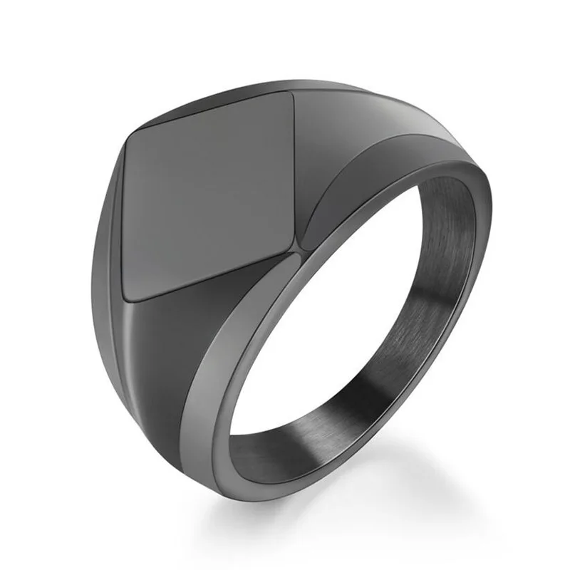 316L Stainless Steel Men Metal Ring 18K Gold Rings Jewelry Iran Antique Beautiful Cheap Black Ring for Men