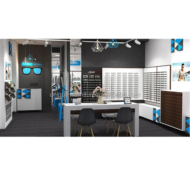 Fashion Optical Shop Interior Decoration Popular Sunglasses Store Design Sunglasses Display Cabinets