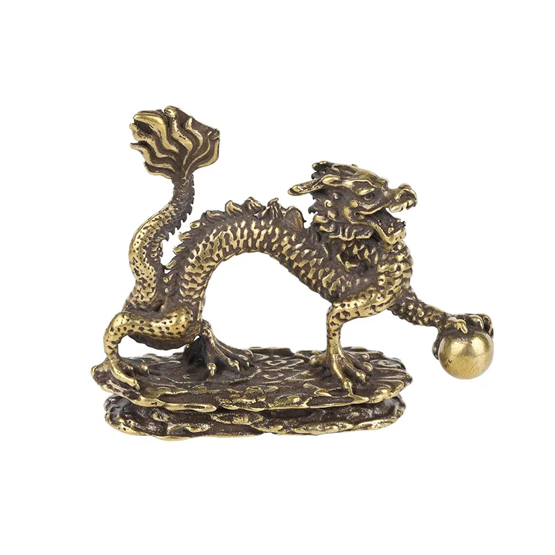 Antique bronze ornaments Chinese dragon brass ornaments dragon pattern writing ruler study room