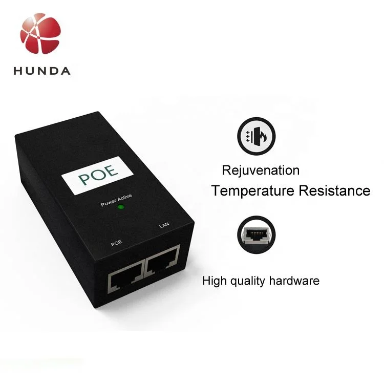 HUNDA Factory OEM POE Power Supply DC12V 1A DC15V 0.8A DC24V 0.5A 12W POE Adapter