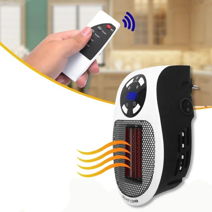 Dropshipping 500W Portable Space heater Wall Outlet Electric Space Heater with Adjustable Thermostat and Timer and Led Display
