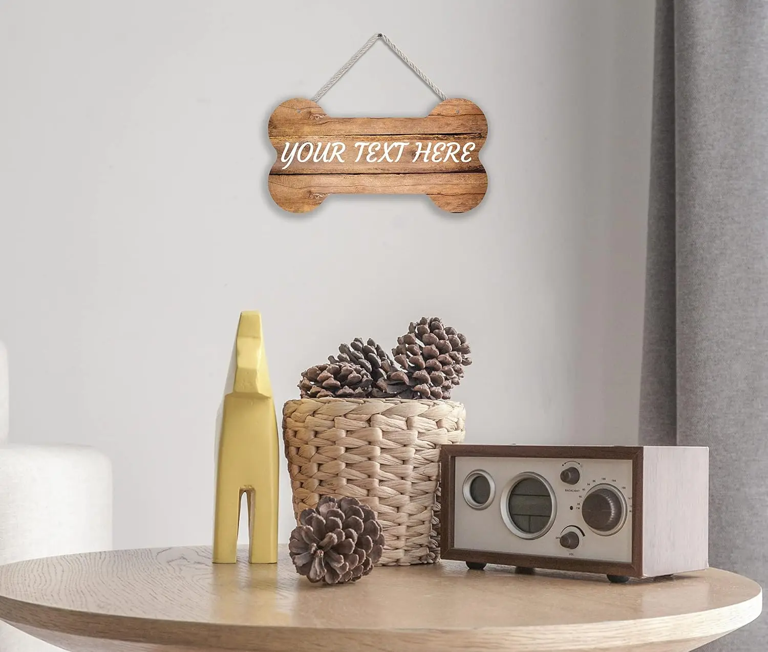 Personalized Custom Wood Text Sign Blank Bone Wood Sign Farmhouse Decor Home Kitchen Rustic Wall Decor