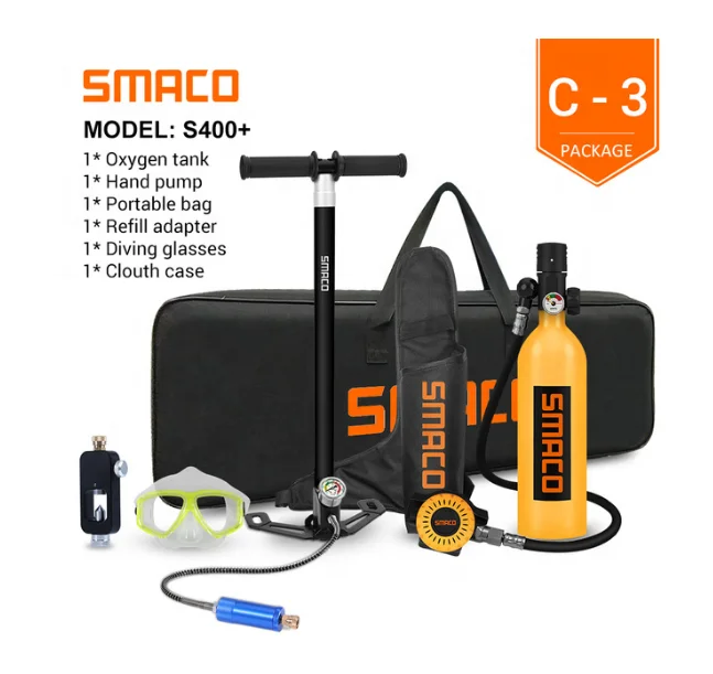 SMACO S400pro Мини-резервуар для подводного плавания оборудование цилиндрический резервуар (s400pro) обновленная модель подводный Спорт S400 Pro 10