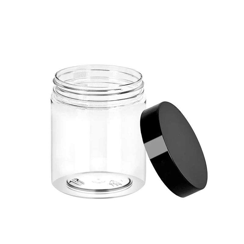 cosmetic packaging 30ml 50ml 60ml 100ml 120ml 200ml 250ml 500ml 1000ml clear amber black pet plastic cream jar with plastic lid