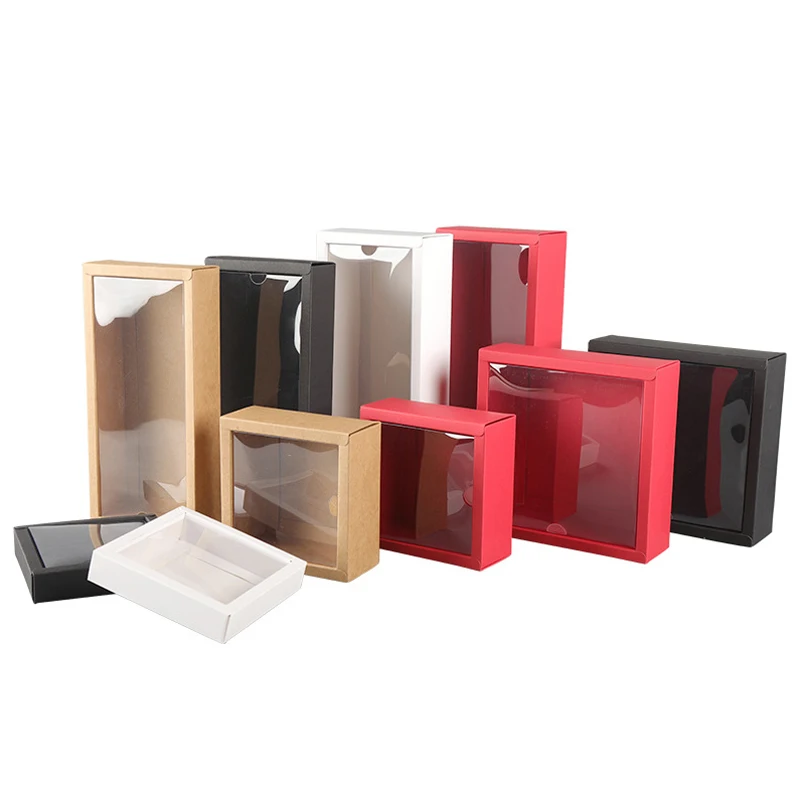 ZL Wholesale Custom Luxury Packaging Cookie Clothes Soap Candy Toy Birthday And Christmas Gift Paper Box With Clear Foldable Lid