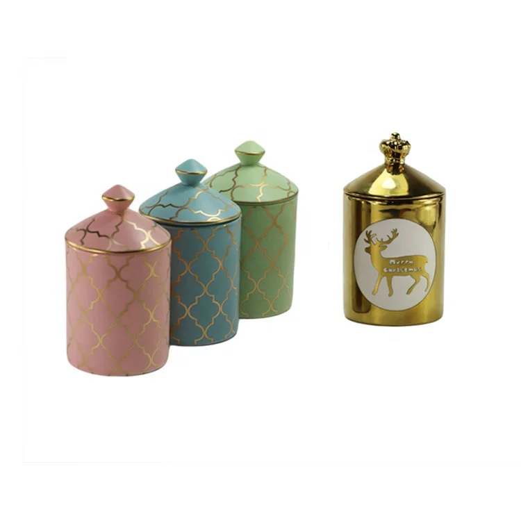 Недорогая Роскошная Ароматизированная свеча в уникальном стиле, Керамическая свеча с крышкой для украшения дома