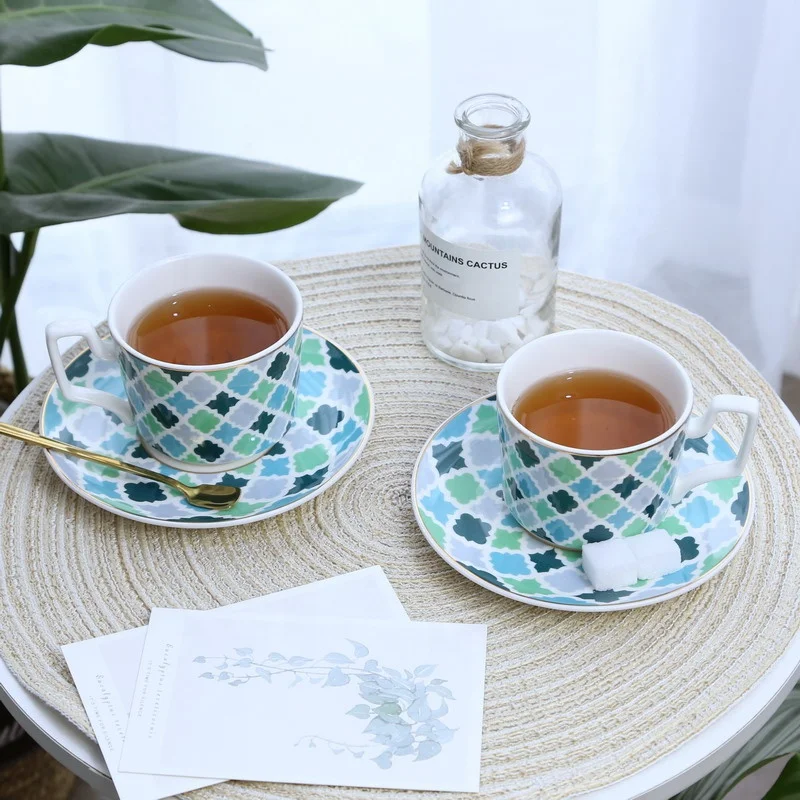 China Manufacturer Customized New Design Morocco ceramic coffee mug porcelain pottery mugs with lid