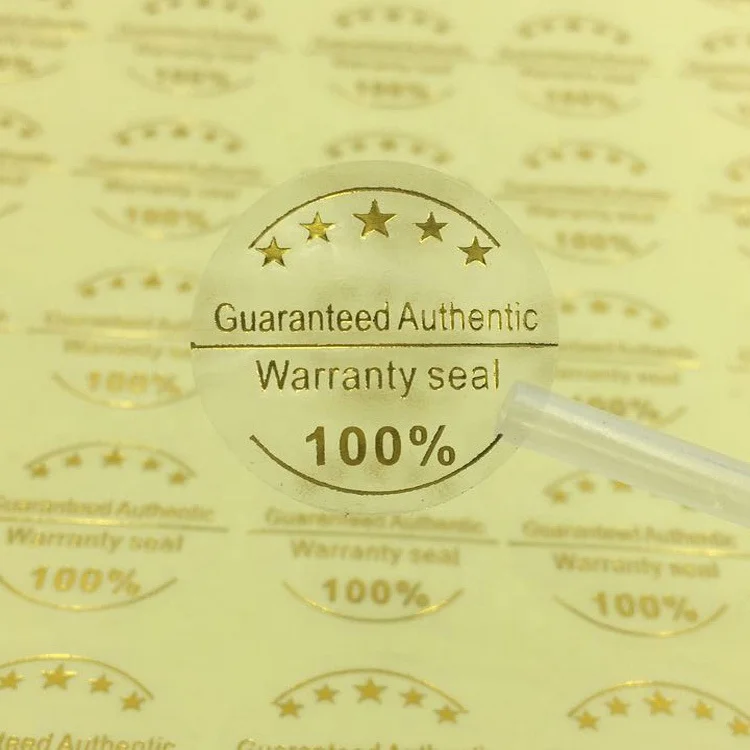 Transparent self-adhesive label customized starts golden foil hot stamped sealing sticker for different bottles packaging