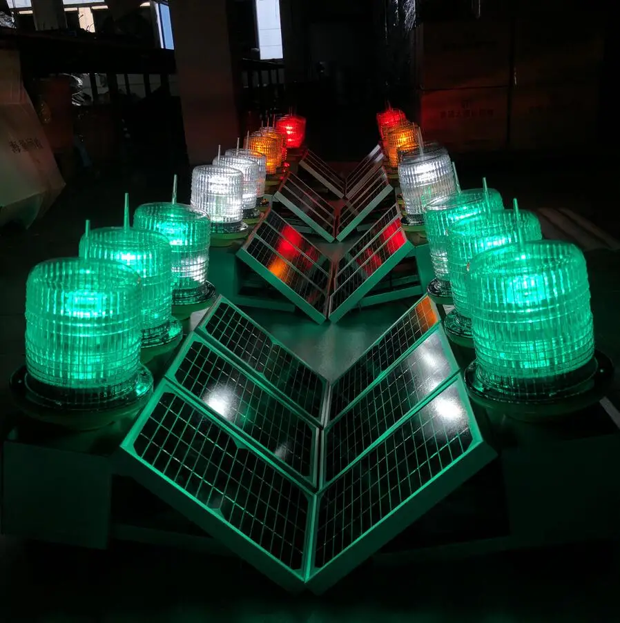 DK LED Solar Aircraft Aviation Obstruction Light Lighting and Circuitry Design White Red Dc3.2v(solar Powered Way) 360 Degree PC