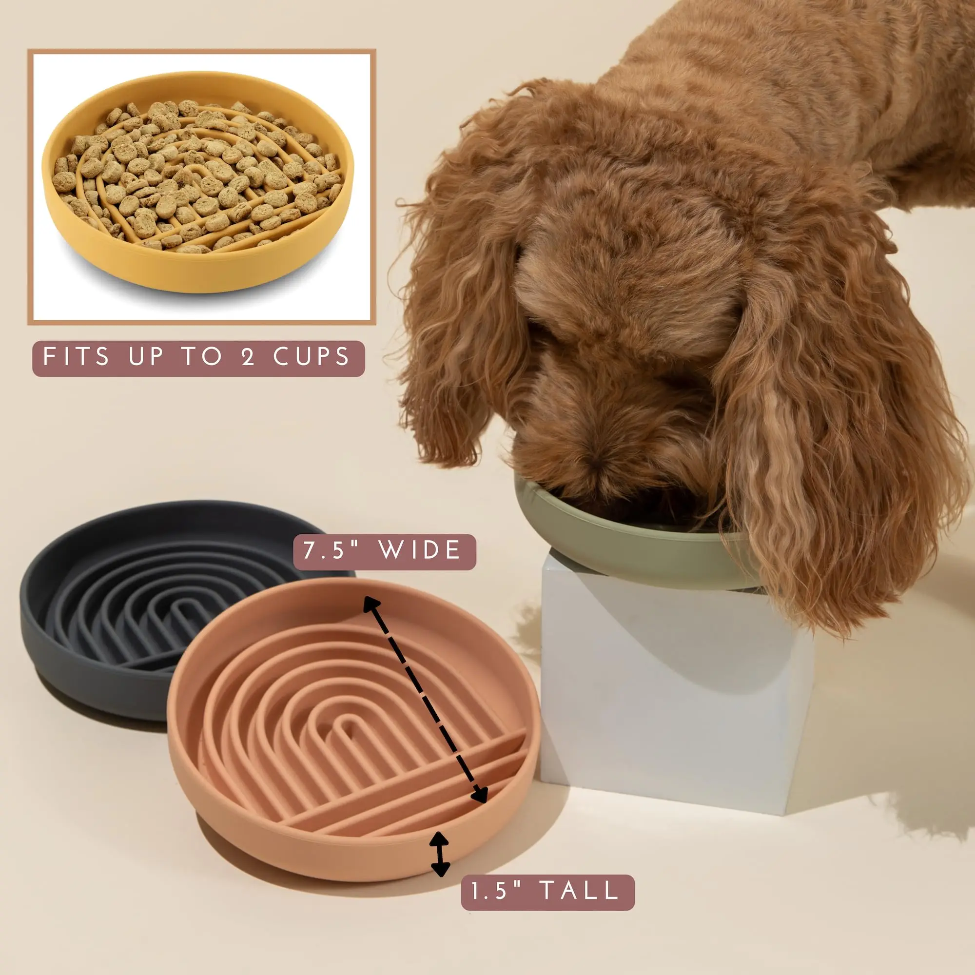 BPA Free Food Grade Silicone Pet Slow Feeding Bowls Dishwasher Safe Lick Mat for Dogs and Cats Slows down Eating