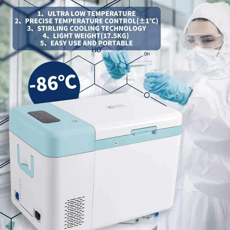 -86 Degree Portable Vaccine Biomedical Mini Medical Laboratory Ultra Low Temperature Stirling Freezer
