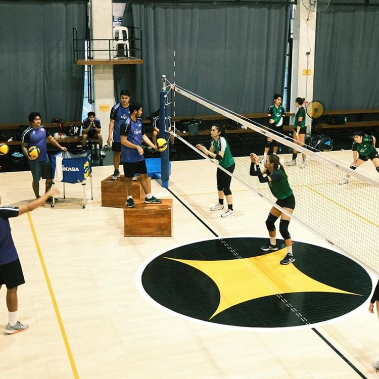 LHDT badminton court with basketball indoor sports volleyball court flooring tiles varnish for wood portable fixed system