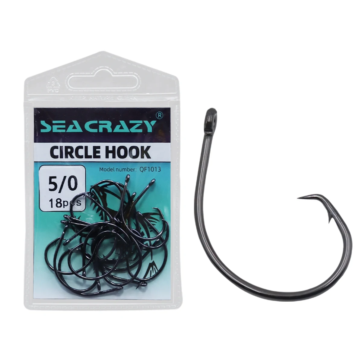 High carbon steel 1/0-7/0 Circle hook with backstabbing is suitable for deep-sea fishing with grouper and tuna fishing gear